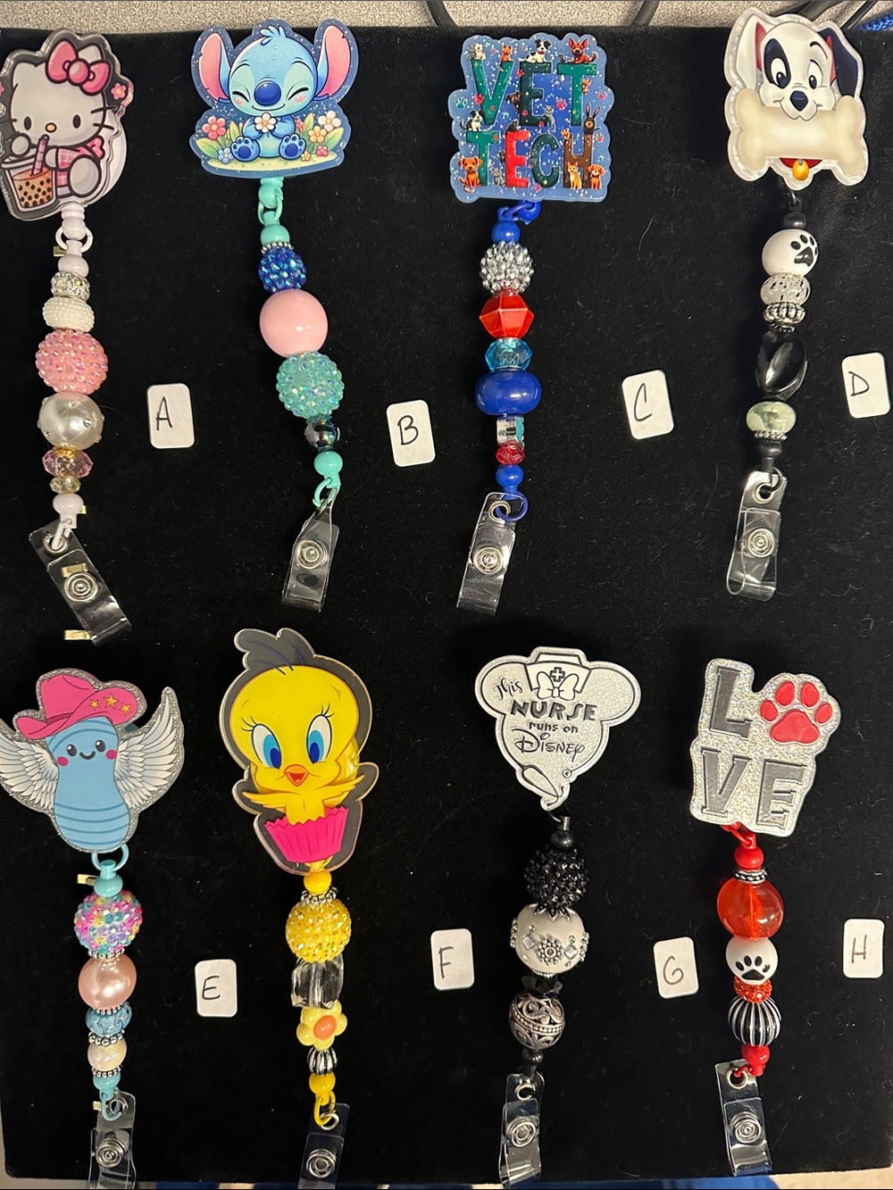 Handmade Decorative Beaded Badge Reels (4)
Sold individually